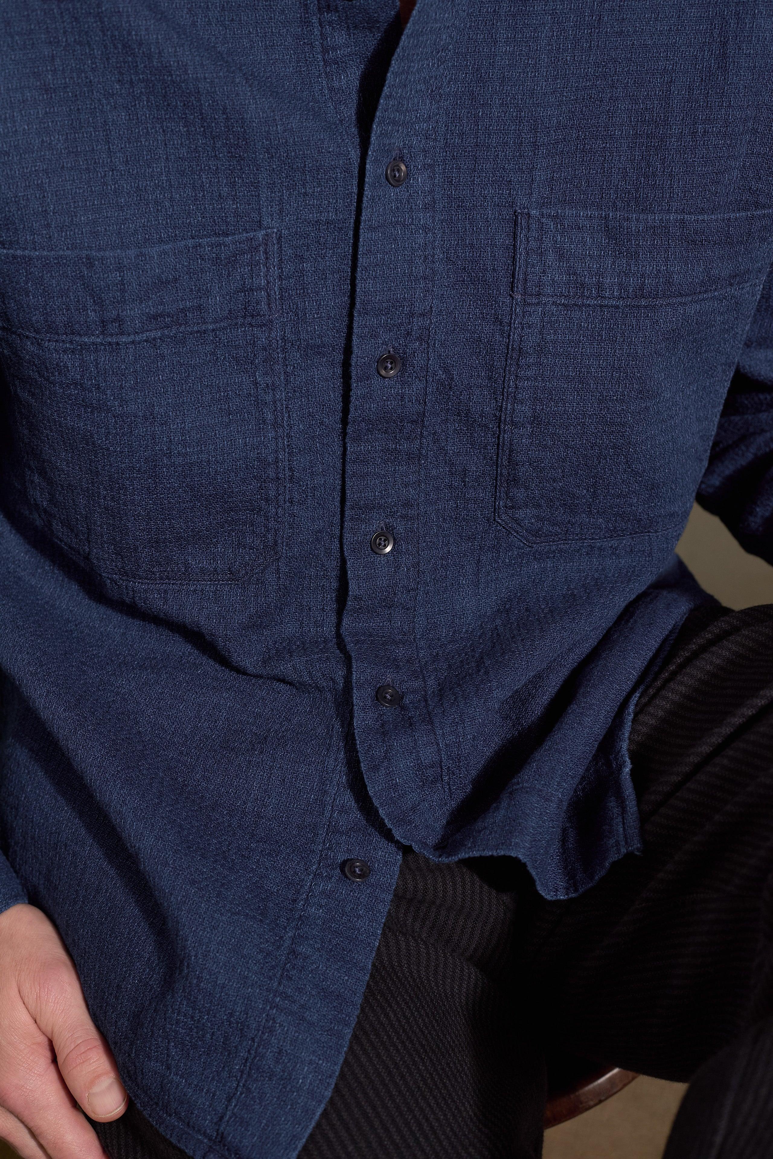 About Companions Dario Indigo Mid Blue Shirt Hemd Herren blau